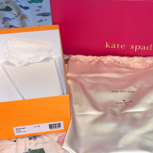 Kate Spade Ivory Bridal Satin Slingback "Ideal" Heels - Size 11 - Picture 10 of 12